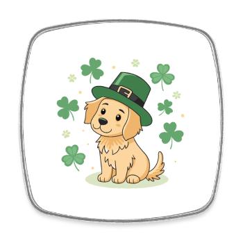 Little Labrador Dog Leprechaun Clubs - Square fridge magnet - white - Front