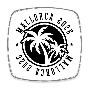 Mallorca 2026 Palm Trees - Square fridge magnet - white - Front