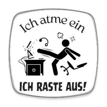 Frust im Büro - Keep calm - Viereckiger Kühlschrankmagnet - Weiß - Vorne