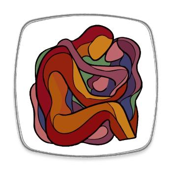 Intimacy - Square fridge magnet - white - Front