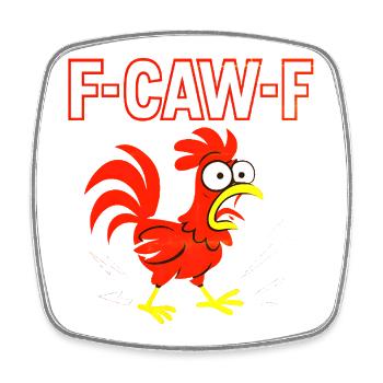Mème drôle F-CAW-F Coq fou - Magnet carré - blanc - Devant