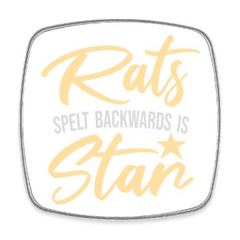 Rats Spelt Backwards Is Star Lustiger Ratte Spruch - Square fridge magnet - white - Front