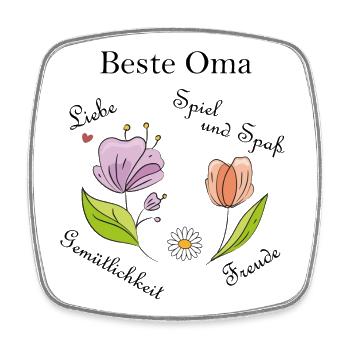 Beste Oma - Viereckiger Kühlschrankmagnet - Weiß - Vorne
