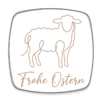 Frohe Ostern, Süßes Lämmchen Shirt, Socken, Mütze - Viereckiger Kühlschrankmagnet - Weiß - Vorne