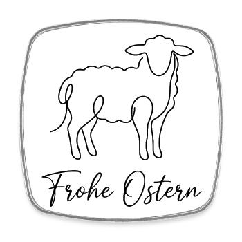 Frohe Ostern, Süßes Lämmchen Shirt, hoodie, tasche - Viereckiger Kühlschrankmagnet - Weiß - Vorne
