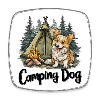 Un cadeau de camping-dog dog qui dit Camping, - Magnet carré - blanc - Devant