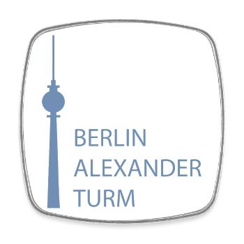 Lustiger Berlin Fernsehturm Parodie Minimal  - Viereckiger Kühlschrankmagnet - Weiß - Vorne
