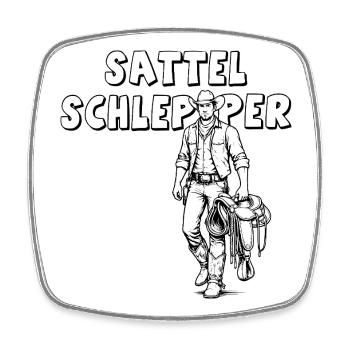 Sattelschlepper - Viereckiger Kühlschrankmagnet - Weiß - Vorne