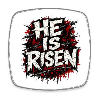 Er ist auferstanden Glaube He Is Risen Faith - Viereckiger Kühlschrankmagnet - Weiß - Vorne