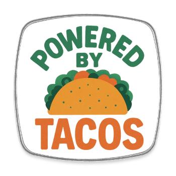 Propulsé par Tacos - Magnet carré - blanc - Devant