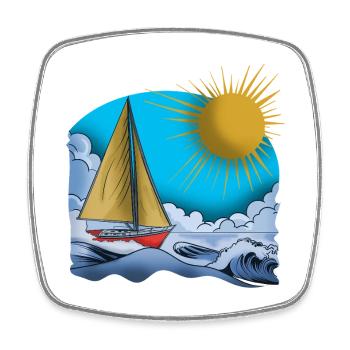 Planeurs au bord de la mer 2 - Magnet carré - blanc - Devant