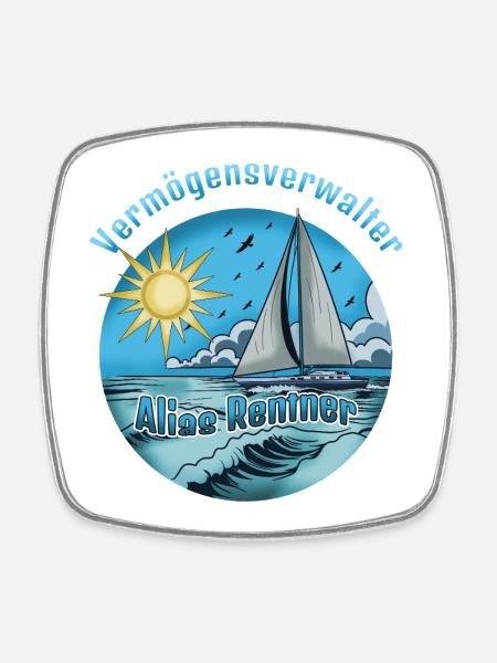 Vermögensverwalter Alias Rentner - Viereckiger Kühlschrankmagnet - Weiß