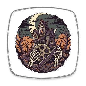 Geister Haus Film Horror Design - Viereckiger Kühlschrankmagnet - Weiß - Vorne