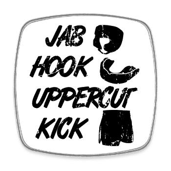 Kickboxer Techniques - Square fridge magnet - white - Front