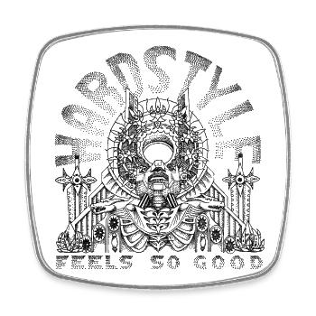 HARDSTYLE feels so good - black - Square fridge magnet - white - Front