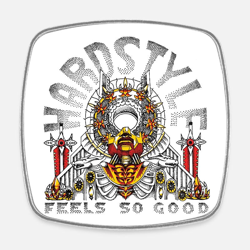 HARDSTYLE feels so good - colors - Square fridge magnet - white