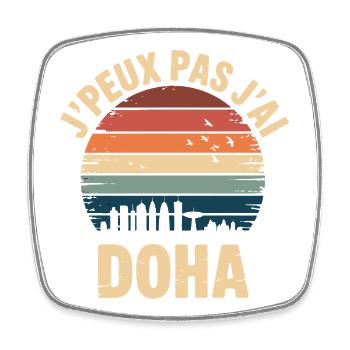 Doha. Je peux pas j'ai Doha qatar - Magnet carré - blanc - Devant