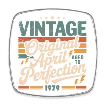 April 1979 Anniversary April 1979 Gift 1979 - Square fridge magnet - white - Front