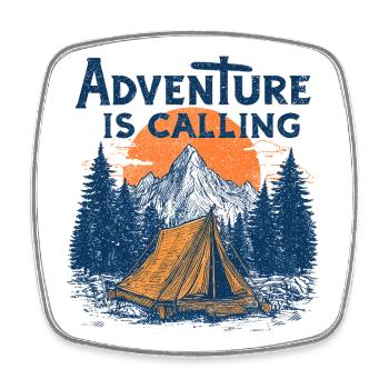 Camping Abenteuer Spruch Adventure appelle le camp - Magnet carré - blanc - Devant