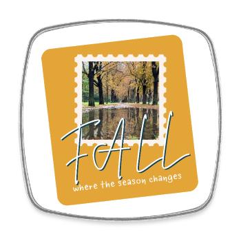 FALL Herbstpfade - Viereckiger Kühlschrankmagnet - Weiß - Vorne