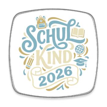 Schulkind 2026  - Viereckiger Kühlschrankmagnet - Weiß - Vorne
