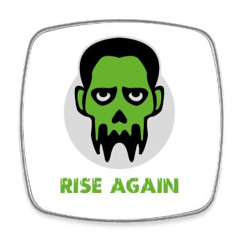 Zombie Head  - Halloween Creepy Undead Design - Square fridge magnet - white - Front