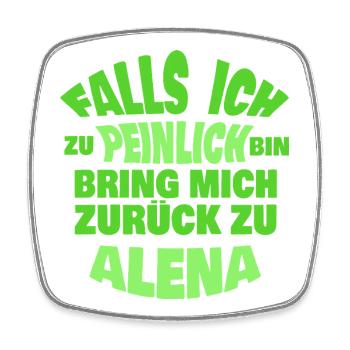 Geschenk für Alena - Viereckiger Kühlschrankmagnet - Weiß - Vorne