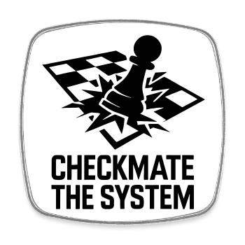 Schachmatt zum Design System der Rebellenstrategisten - Viereckiger Kühlschrankmagnet - Weiß - Vorne