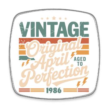 April 1986 Jahrestag April 1986 Geschenk 1986 - Viereckiger Kühlschrankmagnet - Weiß - Vorne