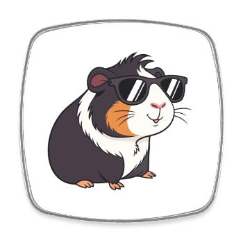 Meerschweinchen-Gläser - Viereckiger Kühlschrankmagnet - Weiß - Vorne