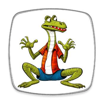 Yogi Lizard - Square fridge magnet - white - Front