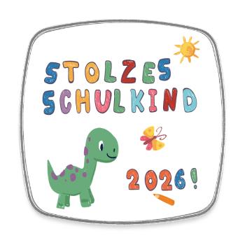 Stolzes Schulkind 2026  - Viereckiger Kühlschrankmagnet - Weiß - Vorne
