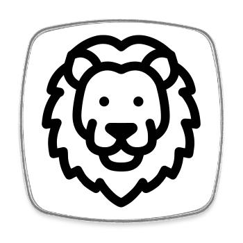 lion - Magnet carré - blanc - Devant
