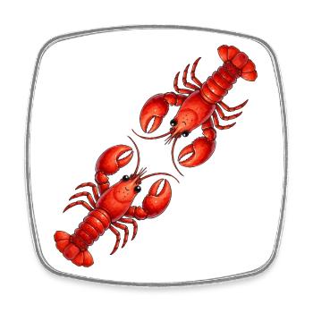 Red lobster - Square fridge magnet - white - Front