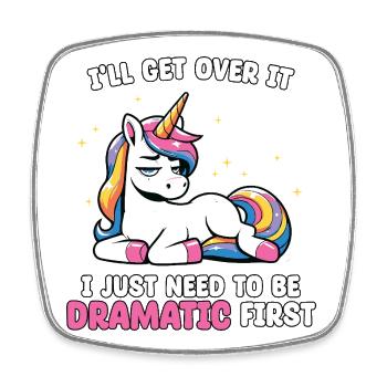 Premier Drame : Humour de licorne - Magnet carré - blanc - Devant