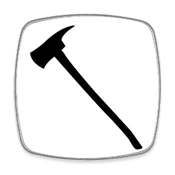 Hache de pompier - Magnet carré - blanc - Devant