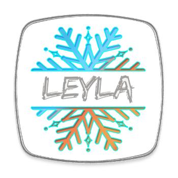 Vorname Leyla - Viereckiger Kühlschrankmagnet - Weiß - Vorne