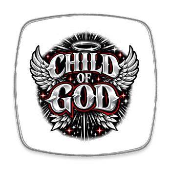 Child of God Streetwear - Viereckiger Kühlschrankmagnet - Weiß - Vorne