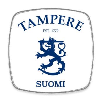 Tampere Suomi Finland Finnland - Viereckiger Kühlschrankmagnet - Weiß - Vorne