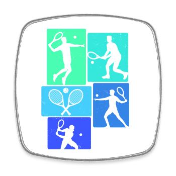 Tennis Retro Tennis Player - Square fridge magnet - white - Front