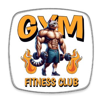 Gym Fitness Club – Force & Mode de vie - Magnet carré - blanc - Devant