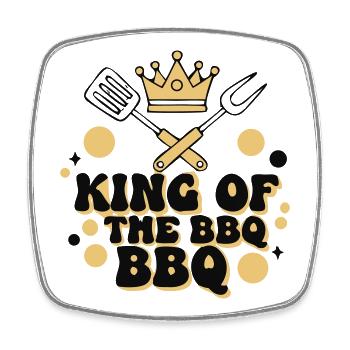 Real King of BBQ Griller - Square fridge magnet - white - Front