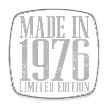 1976 Jahrgang geboren Vintage Geburtstag Geschenk - Viereckiger Kühlschrankmagnet - Weiß - Vorne