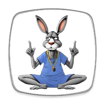 Yoga par âne - Magnet carré - blanc - Devant