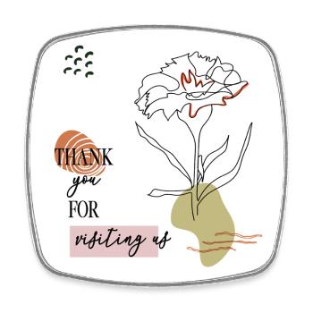 Thank you greetings - Square fridge magnet - white - Front
