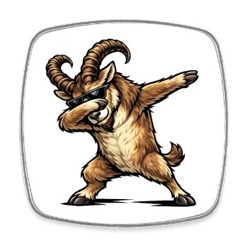 Dabbing Capricorn - Square fridge magnet - white - Front