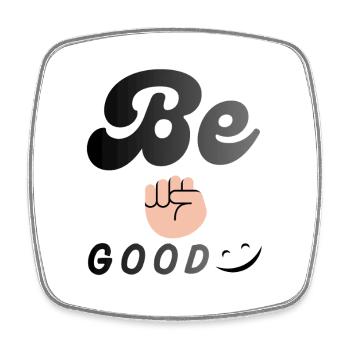Be Good Fist Logo Retro Vibe - Square fridge magnet - white - Front