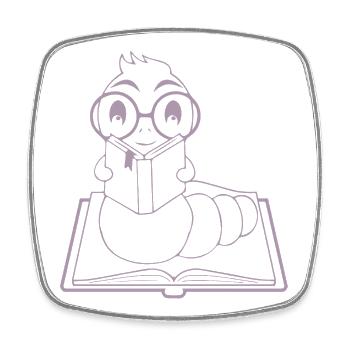 Silhouette de nerd de lecteur minimaliste - Magnet carré - blanc - Devant