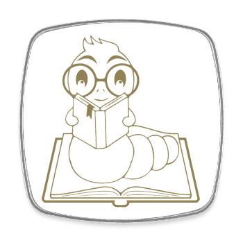 Silhouette de nerd de lecteur minimaliste - Magnet carré - blanc - Devant