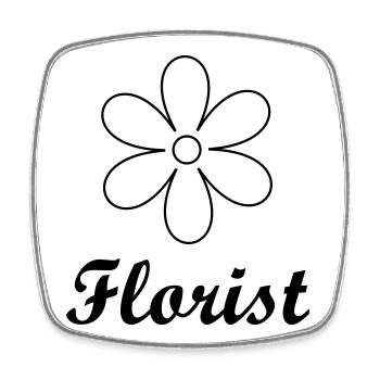Artisan florist sleek floral logo - Square fridge magnet - white - Front